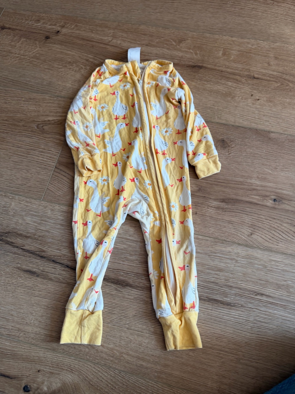 PatPat Yellow Duck Print Zip-Up Sleep Pajamas